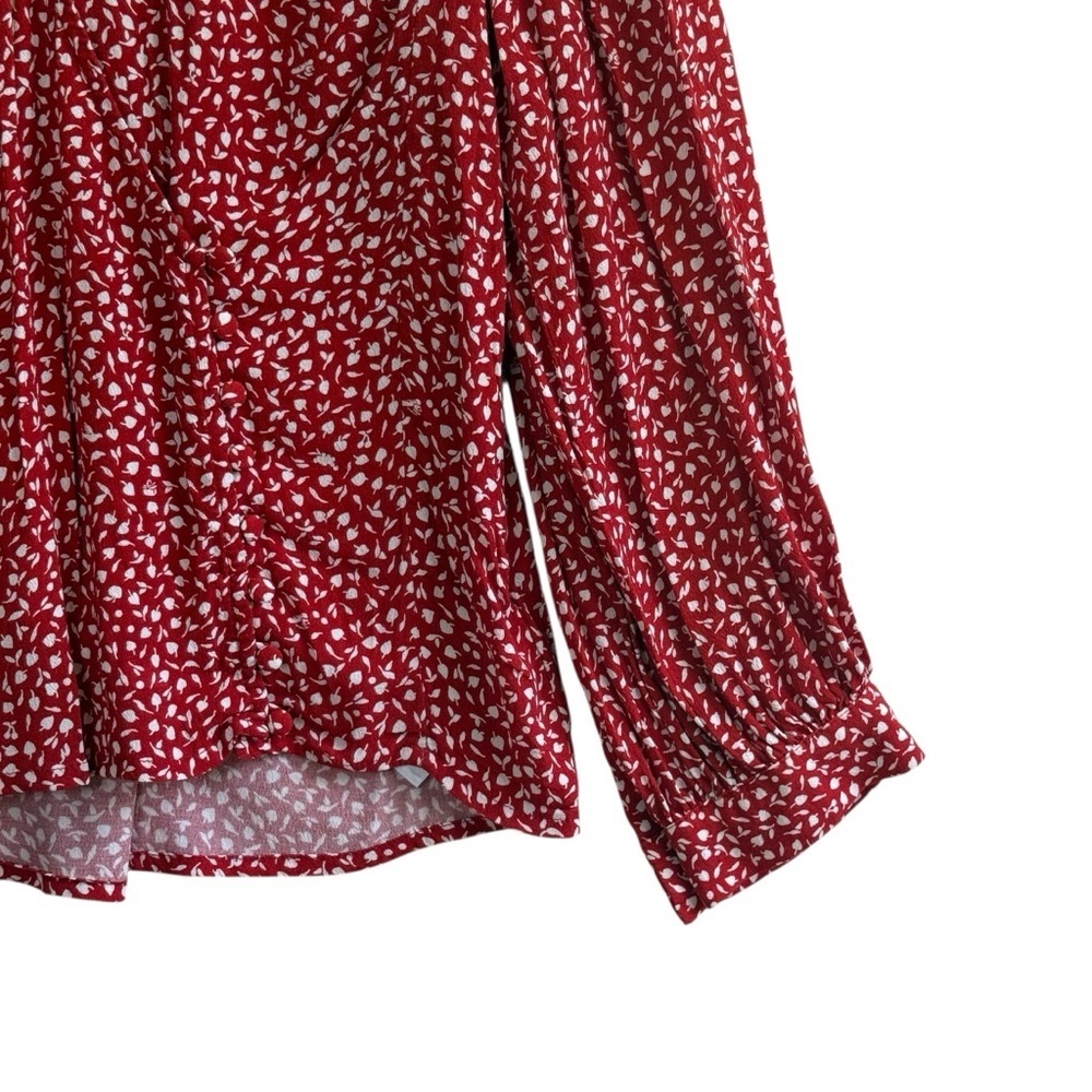 Madewell Kinston Wrap Top in Park Picnic. - Picture 4 of 11